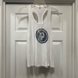 Tie-dye Beyond Yoga w/Pure Barre Navy Circle P Tank Top
